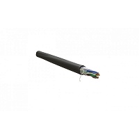 Кабель витая пара, неэкранированный U/UTP, категория 5e, 4 пары (24 AWG), одножильный, внешний, PE, черный, 305 м