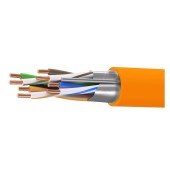 Кабель витая пара кат. 5E экранированный F/UTP, 4 пары, нг(А)-LSLTx, цвет внешней оболочки оранжевый коробка 305 м