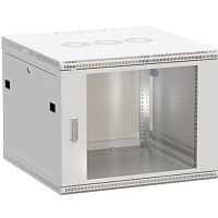 Шкаф настенный 19" TERACOM PRO 9U 600х600 мм дверь стеклянная с замком-ручкой серый