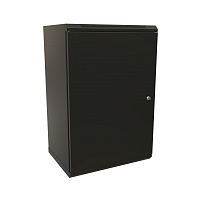 Шкаф настенный 19-дюймовый (19"), 18U, 908x600х600мм, металлическая передняя дверь с замком, две боковые панели, цвет черный (RAL 9004) (разобранный)