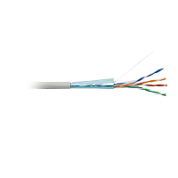 Кабель витая пара, экран F/UTP, кат 5e, 4 пары (24 AWG), однож(solid), экран - фольга, PVC, –20°C – +75°C, серый - гарантия: 15 лет комп, 25 лет сист