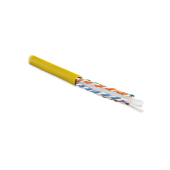 Кабель витая пара U/UTP, кат6, 4 пары (23 AWG), однож(solid), с разделителем, LSZH, нг(А)-HF, –20°C – +75°C, желтый - гарантия:15 лет комп. 25 сист