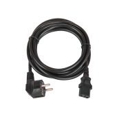 Кабель питания TLK, вход - евровилка с заземлением (Schuko, CEE 7/7) , выход - разъём C13 (IEC 60320),  3x0.75мм2, 3 м, 250В 6A, черный