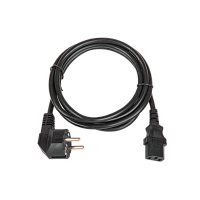 Кабель питания TLK, вход - евровилка с заземлением (Schuko, CEE 7/7) , выход - разъём C13 (IEC 60320),  3x0.75мм2, 1.8 м, 250В 6A, черный