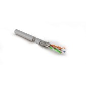 Кабель витая пара, экранированная S/FTP, категория 8.1 (Класс I, 2000MHz), 4 пары (23 AWG), одножильный (solid), LSZH (нг(А)-HF), –40°C – +80°C, серый