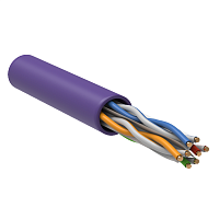 ITK Витая пара U/UTP кат.6 4х2х23AWG solid LSZH нг(А)-HF фиолетовый (305м)