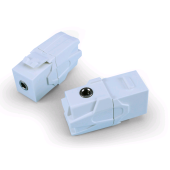 Вставка формата Keystone Jack с проходным адаптером TRS 3.5 мм, gold plated, ROHS, белая