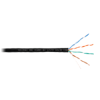 Кабель NIKOMAX U/UTP 4 пары, Кат.5e (Класс D), тест по ISO/IEC, 100МГц, одножильный, BC (чистая медь), 24AWG (0,51мм), полимерный материал нг(А)-HF, в