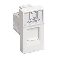 Розетка информационная RJ-45 UTP кат.5e, 1 модуль. РКИ-10-00-П