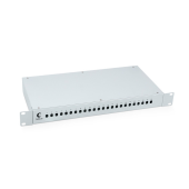 Кросс бокс оптический 19" на 24 SC (LC duplex) со сплайс пластиной и КДЗС (без пигтейлов и проходных адаптеров)