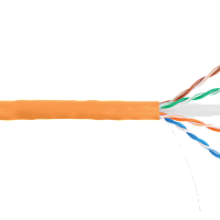 Кабель NIKOLAN U/UTP 4 пары, Кат.6 (Класс E), тест по ISO/IEC, 250МГц, одножильный, BC (чистая медь), 24AWG (0,53мм), внутренний, LSZH нг(А)-HFLTx, ор