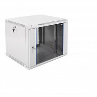 Шкаф  телекоммуникационный настенный разборный ЭКОНОМ 9U (600x520) дверь стекло