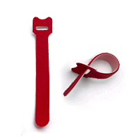 Хомут для кабеля, липучка с мягкой застежкой, 310x14 мм, красный (10 шт.)