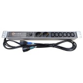 BONCH-ATS/PDU Блок розеток с функцией АВР для 19 дюймого шкафа2 розетки Schuko и 6 розеток С13  и кабели подключения питания  1.7 м. с вилками C14