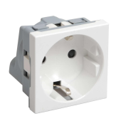 Розетка с з/к 2к (на 2 модуля) ПРАЙМЕР белая, РКС-20-30-П-К