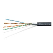 Кабель витая пара экранированная FTP (F/UTP), категория 5e, 4 пары (24 AWG), одножильный, экран - фольга, для внешней прокладки, PE-UV (20 м)