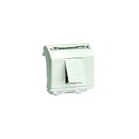 Компьютерная розетка RJ-45, кат.5Е (разъем АМР), белая, 2мод