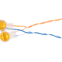 Соединитель проводников NETLAN типа "скотчлок", для 2-х жил 0,4-0,9 мм, с гидрофобным заполнителем, желтый, уп-ка 100шт.