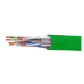 Кабель витая пара кат. 6 экранированный F/UTP, 4 пары, нг(А)-HF, цвет внешней оболочки зеленый катушка 305 м