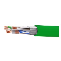 Кабель витая пара кат. 6 экранированный F/UTP, 4 пары, нг(А)-HF, цвет внешней оболочки зеленый катушка 305 м