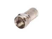 Коннектор NETLAN F-типа для коаксиальных кабелей RG6, накручивающийся, без пина, металлик, уп-ка 100 шт.