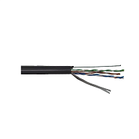 ITK Витая пара U/UTP кат.5E 4х2х24AWG solid LDPE c металлическим тросом 1,2мм черный (305м)