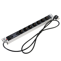 Гор блок розеток Rem-16, 1×16A, фил, инд, 7S, 19", шнур 3м