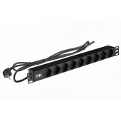 ССД PH22-9D1-P ITK PDU 9 розеток нем. ст, 1U, шнур 2м вилка нем. ст ПВХ чер