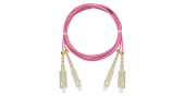 Шнур NIKOMAX волоконно-оптический, соединительный, многомодовый 50/125мкм, стандарта ОM4, SC/UPC-SC/UPC, двойной, LSZH нг(A)-HFLTx, 2мм, маджента, 2м