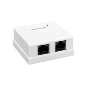 Розетка настенная TERACOM Cat.5E неэкранированная 2 порта RJ-45 Dual IDC белая