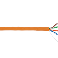 Кабель NETLAN U/UTP 4 пары, Кат.5e (Класс D), 100МГц, одножильный, BC (чистая медь), внутренний, LSZH нг(B)-HF, оранжевый, 305м