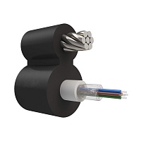 Оптический кабель с центральной трубкой и выносным силовым элементом из стального троса, SM 9/125, G.657.A1, 24 волокна, полиэтилен, 4 кН