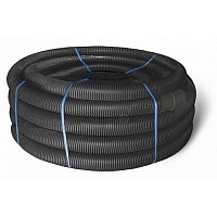 ССД 151911 Двустенная труба ПНД гибкая для открытой прокладки д.110мм,SN8, ПВ-0, УФ, с протяжкой, в бухте 50м, цвет черный