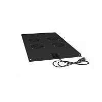 Модуль вентиляторный с 4-я вентиляторами для установки в напольные шкафы серии SH-05C , ND-05C глубиной 1000мм, цвет черный (RAL 90