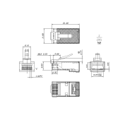 Разъем легкой оконцовки RJ-45 (8P8C) под витую пару, кат 6 (50 µ"/ 50 микродюймов), экран, универсал (100 шт.)