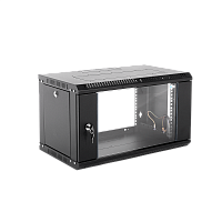 Шкаф телекоммуникационный настенный сварной 9U (600 × 660) съёмные стенки, дверь стекло, чёрный