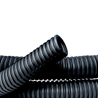 Труба ПНД гибкая гофр. д.16мм, лёгкая с протяжкой, 100м, цвет чёрный