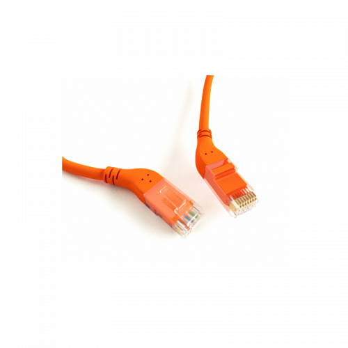 Hyperline PC-APM-UTP-RJ45/L45-RJ45/L45-C6-3M-LSZH-OR Патч-корд U/UTP угловой, левый 45°-левый 45°, C