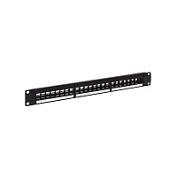 Патч-панель модульная TERACOM PRO 19'' 1U неэкранированная 24 порта с органайзером (пустая)