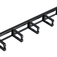 Кабельный органайзер NIKOMAX 19", 1U, глубина колец 53мм, пластиковые кольца, с отверстиями в опорной планке, черный, уп-ка 2шт.