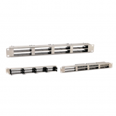 Патч-панель 19" для претерминированных медных и оптических кассет, 8 слотов под кассеты, 1U