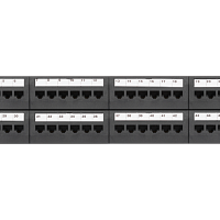 Коммутационная панель NIKOMAX 19", 2U, 48 портов, Кат.6 (Класс E), 250МГц, RJ45/8P8C, 110/KRONE, T568A/B, неэкранированная, с органайзерами, черная - 