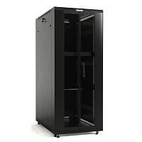 Шкаф напольный 19-дюймовый, 42U, 2055x600х800 мм (ВхШхГ), передняя и задняя распашные перфор.двери (75%), ручка с замком, крыша нового типа,9004,разоб