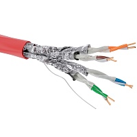 Кабель CAT 6, U/FTP, нг(А)-FRHF, бухта 305м, красный