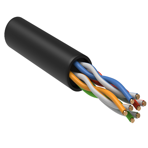 Каб. в. п. U/UTP кат. 5E 4 пары LDPE 1м чер. GENERICA