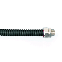 Металлорукав DN 15мм в герметичной ПВХ изоляции, Dвн 15,5 мм, Dнар 19,5, 50 м, цвет чёрный