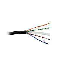 Кабель F/UTP, 4 пары, Кат.6, 250 МГц, AWG 23, внеш. ПЭ до - 60°С, кат. 405 м, цв. черн. (ТЕСТ)
