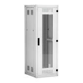Напольный шкаф NETLAN 19", 42U, стеклянная дверь, цельнометаллические стенки, Ш600хВ1996хГ800мм, в разобранном виде, серый