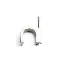 Скоба пластиковая с гвоздем, д.25 - 26мм