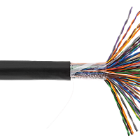 Кабель NETLAN U/UTP 50 пар, Кат.5 (Класс D), 100МГц, одножильный, BC (чистая медь), внешний, PE до -40C, черный, 305м